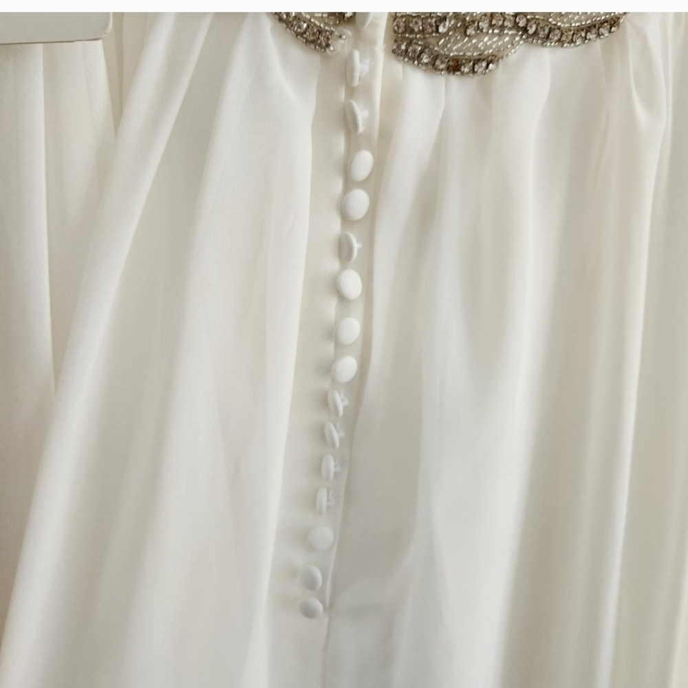 Elegant White Lace Trim Dress - Picture 12 of 12